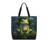 FBGHHTY Peace Frog Tree Print Borsa a tracolla di grande capacità per le donne riutilizzabile leggera pendolarismo quotidiano Tote