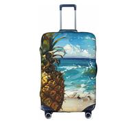 Fbghhty Pineapple by The Sea Print - Copertura per valigia da viaggio, universale, elastica, impermeabile, antipolvere, bianco, S, Organizer per borse