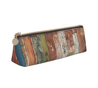 FBGHHTY Planks Weathered Old Look Print Student Pencil Case Grande Capacità Triangolo Pouch Daily Essentials School College
