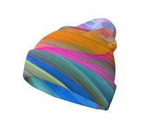 FBGHHTY Rainbow Ocean Print Caldo Knit Hat Pieghevole Beanie Uomo Donna Casa Attività all'aperto Casual Visual Cap