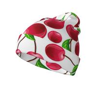 FBGHHTY Red Cherries Print Warm Knit Hat Pieghevole Beanie Uomo Donna Casa Attività all'aperto Casual Visual Cap