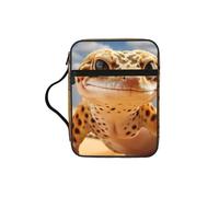 FBGHHTY Sabbia leopardato geco stampa morbida Bibbia Storage Bag Scripture Holder impermeabile per culto viaggio devozionale