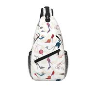 FBGHHTY Scarpe con tacco alto stampa moda croce petto zaino leggero per escursionismo borsa a tracolla quotidiana