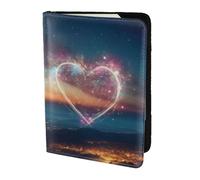FBGHHTY Shooting Star - Custodia a portafoglio per passaporto da viaggio con stampa a forma di cuore, 14 cm, accessorio sicuro per uomo e donna