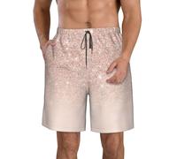 FBGHHTY Stampa di carta da parati in oro rosa Pantaloncini da spiaggia da uomo alla moda ad asciugatura rapida traspirante per vacanze Costume da bagno per occasioni all'aperto, bianco, XL