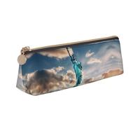 FBGHHTY Statua della Libertà a New York Astuccio per studenti Grande Capacità Triangolo Pouch Daily Essentials Scuola College