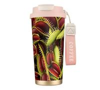 FBGHHTY Tazza da caffè in acciaio inox con stampa di piante carnivore, ideale per casa, ufficio, campeggio, bevande