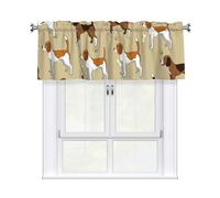 FBGHHTY Tenda con stampa di cani Beagle dei cartoni animati, 137 x 45,7 cm, elegante trattamento finestra per cucina e bagno con tasca per asta