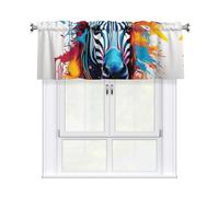 FBGHHTY Tenda con stampa zebrata astratta animale, 137 x 45,7 cm, elegante trattamento per finestra, per cucina e bagno, con tasca