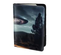 FBGHHTY UFO at Night - Custodia a portafoglio per passaporto da viaggio da 14 cm, accessorio sicuro per uomo e donna