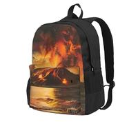 FBGHHTY Zaino per adulti con stampa vulcano resistente all'acqua e leggero per escursioni e viaggi all'aperto nel fine settimana