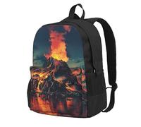 FBGHHTY Zaino per adulti con stampa vulcano resistente all'acqua e leggero per escursioni e viaggi all'aperto nel fine settimana