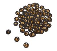 FBHDKJNFG 1-200 numeri in plastica, 100 carte riutilizzabili in plastica con numeri incisi, chiavi a mano - Conservazione della codifica del gabinetto dell'hotel(Svart)
