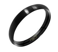 FBHDKJNFG Anelli di Fidanzamento, Anelli eterni, Anelli di f Anello in Titanio con Fede Nuziale e promessa di Matrimonio, inciso Ti Amo, Nero, Diverse Misure(V)