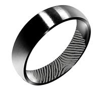 FBHDKJNFG Anelli di Fidanzamento, Anelli eterni, Anelli di f Anello in Titanio con Impronta Digitale incisa, Fede Nuziale, Anello di promessa, Nero, 3 mm, 7 mm, Diverse Misure(5MM,G1/2)
