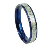 FBHDKJNFG Anelli di Fidanzamento, Anelli eterni, Anelli di f Anello Unisex in Titanio con Cupola for Anniversario di Matrimonio, Argento, Due Toni Blu, 4 mm, 6 mm, Diverse Misure(J 1/2)