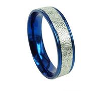 FBHDKJNFG Anelli di Fidanzamento, Anelli eterni, Anelli di f Anello Unisex in Titanio con Cupola for Anniversario di Matrimonio, Argento, Due Toni Blu, 4 mm, 6 mm, Diverse Misure(Z)