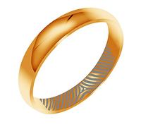 FBHDKJNFG Anelli di Fidanzamento, Anelli eterni, Anelli di f Fede Nuziale in Titanio con Impronta Digitale incisa in Oro Rosa, larghezze 3 mm, 4 mm e 6 mm, Diverse Misure(3MM,K)