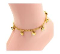 FBHDKJNFG Braccialetti alla caviglia alla moda, cavigliere color oro, con ciondolo rotondo in cristallo colorato, catena for donne/ragazze, regalo di compleanno, cavigliere da donna(10)