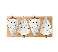 FBHDKJNFG Ciotoline in ceramica per salse 3.5 Inch Ceramic Leaf Shape Japanese Style Sauce Dish For Soy Vinegar And Condiments(E)