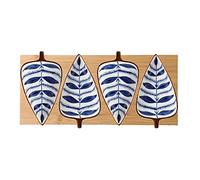 FBHDKJNFG Ciotoline in ceramica per salse 3.5 Inch Ceramic Leaf Shape Japanese Style Sauce Dish For Soy Vinegar And Condiments(B)