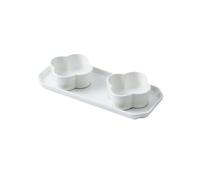 FBHDKJNFG Ciotoline in ceramica per salse Blue And Amber Ceramic Compartment Plate For Sauce Dipping Snacks Seasoning Dried Fruit(A)