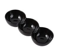 FBHDKJNFG Ciotoline in ceramica per salse Ceramic 3 Grid Dipping Bowls For Tomato Soy BBQ Party Dinner Seasoning Fruit Multicolor(Svart)