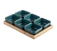 FBHDKJNFG Ciotoline in ceramica per salse Ceramic Divided Plate Salad Hot Pot Restaurant Side Dipping Dried Multipurpose Multicolor(B)