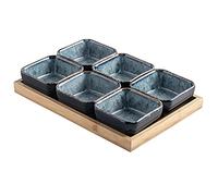 FBHDKJNFG Ciotoline in ceramica per salse Ceramic Multicolor Divided Salad Bowl Dip Snack Plate Hot Pot(C)