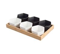 FBHDKJNFG Ciotoline in ceramica per salse Ceramic Porcelain Dip Bowls Set Multicolor For Soy Sauce, Snacks, Dried Fruit, Dessert(D)