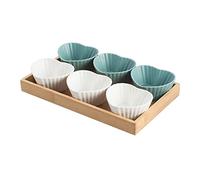 FBHDKJNFG Ciotoline in ceramica per salse Ceramic Porcelain Dip Serving Bowls Set Multicolor(G)