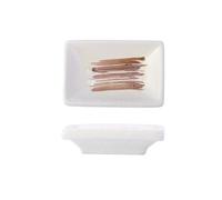 FBHDKJNFG Ciotoline in ceramica per salse Ceramic Rectangular Sauce Dish For Seasoning And Hot Pot Dipping Pack Of 4 Multicolor(White and Green)