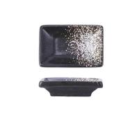 FBHDKJNFG Ciotoline in ceramica per salse Ceramic Rectangular Sauce Dish For Seasoning And Hot Pot Dipping Pack Of 4 Multicolor(Black and White)