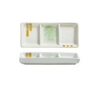 FBHDKJNFG Ciotoline in ceramica per salse Ceramic Salad Bowls Separate Seasoning And Dipping Compartments Barbecue Multicolor 1 piece(B)