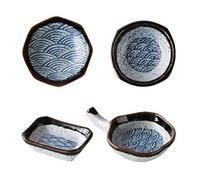 FBHDKJNFG Ciotoline in ceramica per salse Ceramic Seasoning Dish Plate Dessert Fruit Salad Appetizer Serving Tray Mixed Color