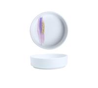 FBHDKJNFG Ciotoline in ceramica per salse Ceramic Soy Sauce Seasoning Salad Tomato Dish Multicolor(White Purple)