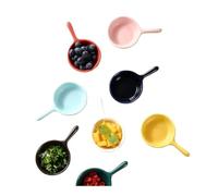 FBHDKJNFG Ciotoline in ceramica per salse Ceramic Tray With Handle For Sushi Soy Sauce Vinegar Pan Seasoning Condiments Multicolor(White)