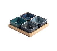 FBHDKJNFG Ciotoline in ceramica per salse Multicolor Ceramic Divided Snack And Dip Plates Set(D)