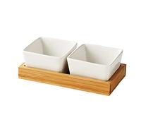 FBHDKJNFG Ciotoline in ceramica per salse Multicolor Ceramic Porcelain Square Plate With Tray For Salad Dessert Fruit Cake Candy(B)