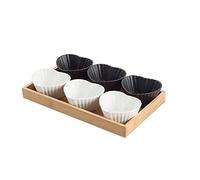 FBHDKJNFG Ciotoline in ceramica per salse Multicolor Dip Bowls Set For Soy Sauce Snacks Fruit Dessert(H)