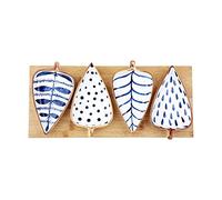 FBHDKJNFG Ciotoline in ceramica per salse Multicolor Japanese Leaf Shape Ceramic Dish For Sauce Condiments Dipping Appetizer Seasoning(A)