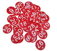 FBHDKJNFG Etichette digitali in plastica, 100 etichette numeriche in plastica for alveare impermeabili 1-100 for documenti d'identità, pub, hotel, cassette postali, palestra(Rood)