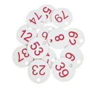 FBHDKJNFG Etichette digitali in plastica, Etichette in plastica con numeri, 100 pezzi, circolari, for palestra, sauna, hotel, scuola, ufficio, artigianato(Beige)
