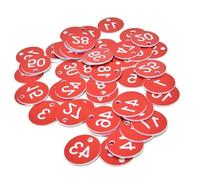 FBHDKJNFG Etichette digitali in plastica, Etichette numeriche in plastica 200 pezzi 1-200 incise colorate for molteplici usi(Rood)