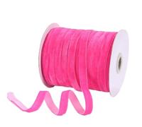FBHDKJNFG Nastro di Velluto Multicolore. 2 Nastri in Velluto Multicolore su Un Lato Non Elastici da 10-50 Iarde for Fiocchi Fai-da-Te(Color 5,10yards)