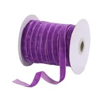 FBHDKJNFG Nastro di Velluto Multicolore. 2 Nastri in Velluto Multicolore su Un Lato Non Elastici da 10-50 Iarde for Fiocchi Fai-da-Te(Color 4,50yards)