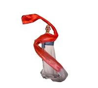 FBHDKJNFG Palestra con Nastro da Ballo, Ginnastica Artistica Performance Talent Show Props Stelle filanti in Poliestere con Asta di lode sul palco(White-Red)