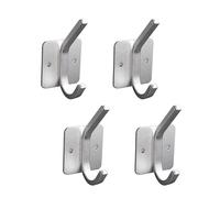 FBHFSUIEF Appendiabiti, ganci da parete, 4 pezzi/lotto gancio for bagno adesivo oro nero argento alluminio cucina asciugamano cappotto vestiti portachiavi supporto quadrato(Sliver Square)