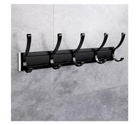 FBHFSUIEF Appendiabiti, ganci da parete, gancio for accappatoio nero e oro adesivo for lavabo, bagno, montaggio a, porta chiavi, appendiabiti, abiti, asciugamani, mobile, 5(Black)