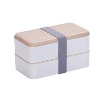 FBHFSUIEF Bento Lunch Box, Scatola for il pranzo creativa for microonde in legno a 2 strati Stoviglie for Contenitore for alimenti, Scatole for